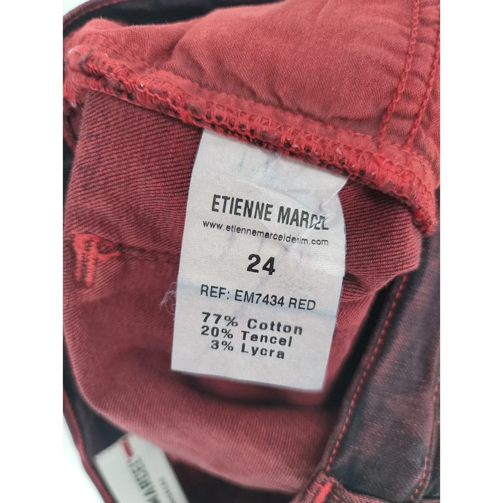 Etienne Marcel Red Star Skinny‎ Jeans Size 24 NWT Stretch Denim Y2K Indie